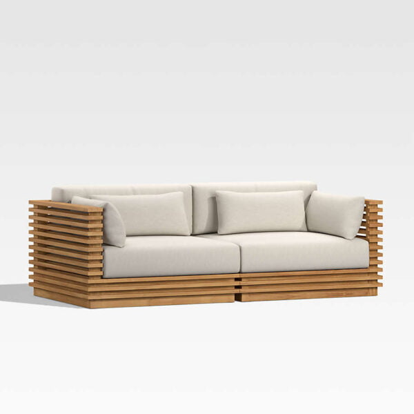 Sofa Outdoor Kayu Jati Minimalis Depan