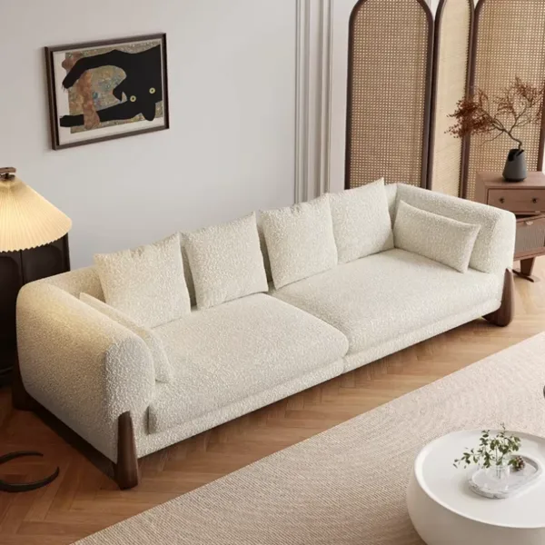 Sofa Milan 3-seater minimalis berwarna netral dengan desain modern dan elegan.